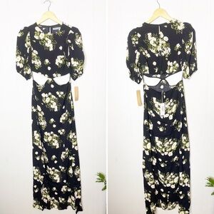 Reformation Dress NWT Tory Dress Celeste Black Floral 2 New